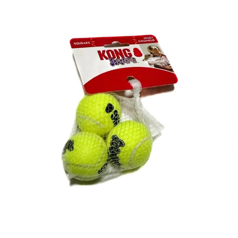 KONG SqueakAir Balls Small 🎾 3 Pack Neon Tennis Balls NWT